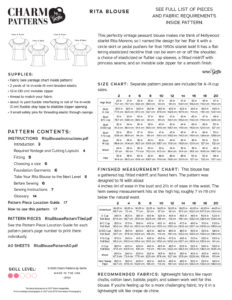 Rita Blouse – Charm Patterns