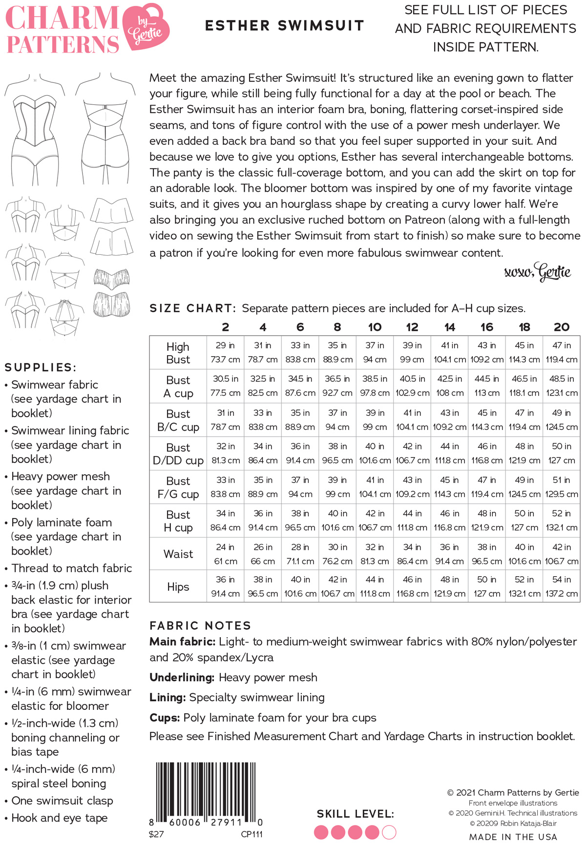 Esther Swimsuit - Charm Patterns