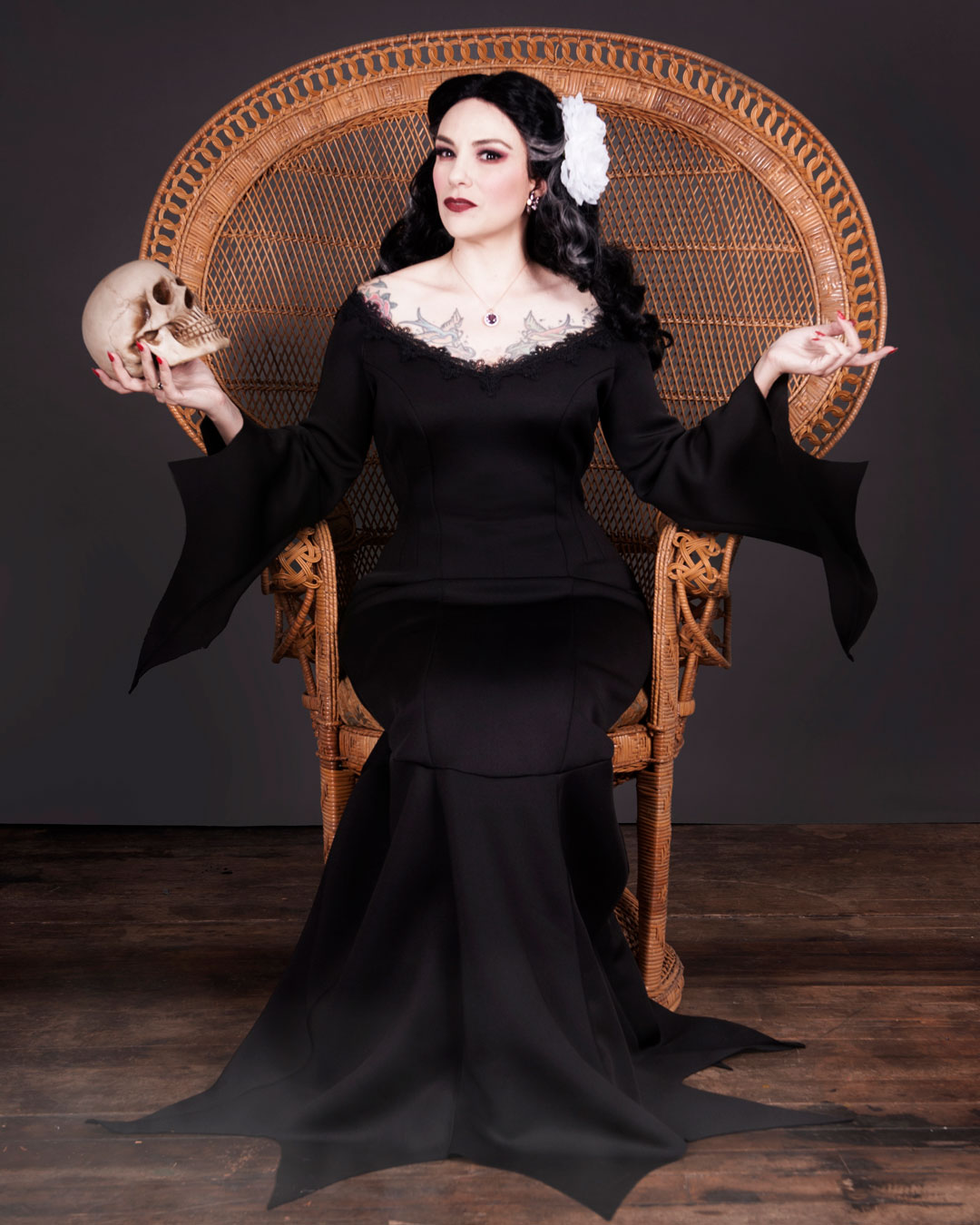 Morticia Gown from Charm Patterns by Gertie