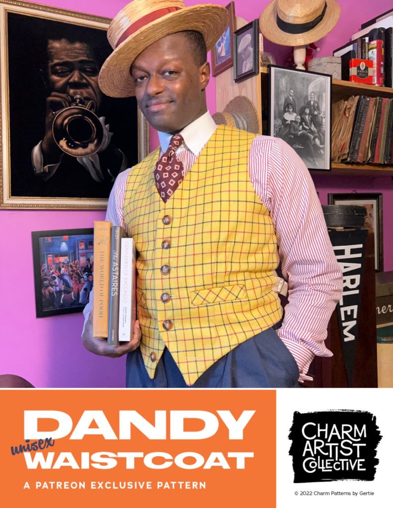 Dandy Waistcoat from Charm Patterns and Dandy Wellington