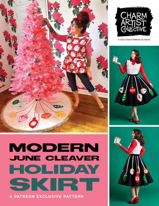 Modern June Cleaver Holiday Skirt from Charm Patterns.