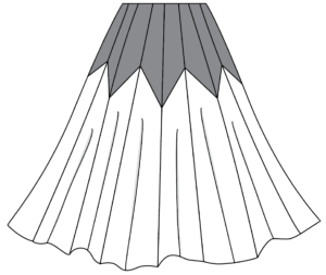Starburst Skirt line art from Charm Patterns