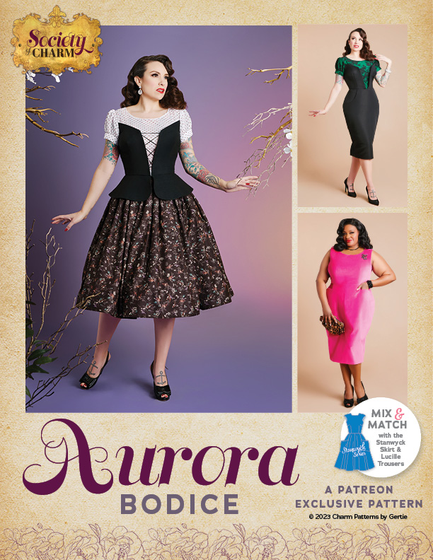 Aurora Bodice sewing pattern from Charm Patterns by Gertie