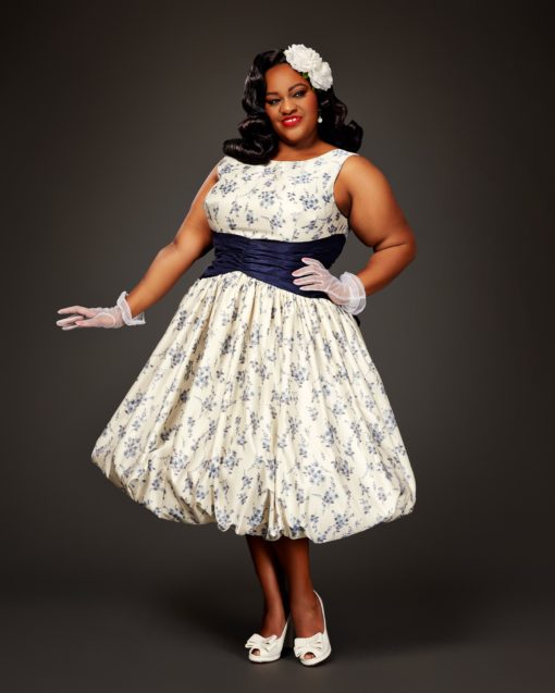 The Betty Dress vintage-inspired bubble skirt sewing pattern by Charm Patterns.