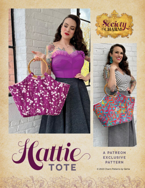 Hattie Tote bag sewing pattern from Charm Patterns.