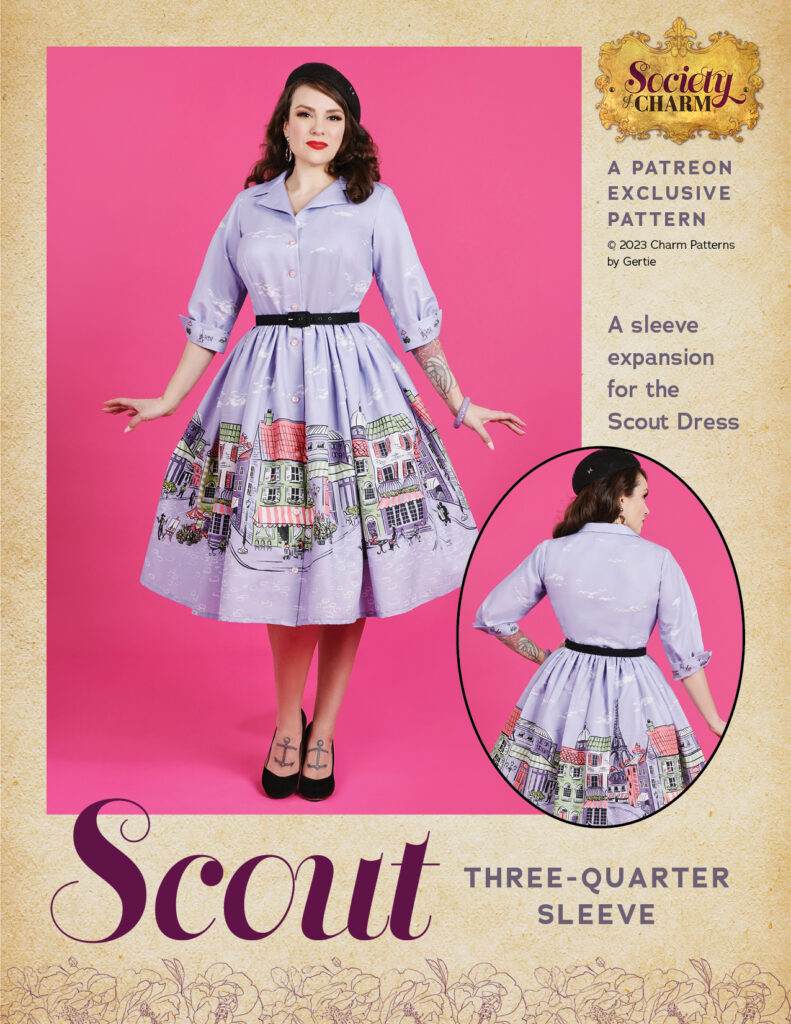Scout Three-Quarter Sleeve Pattern expansion for the Scout Dress from Charm Patterns.