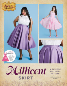Millicent Skirt sewing pattern instructions cover from Charm Patterns.