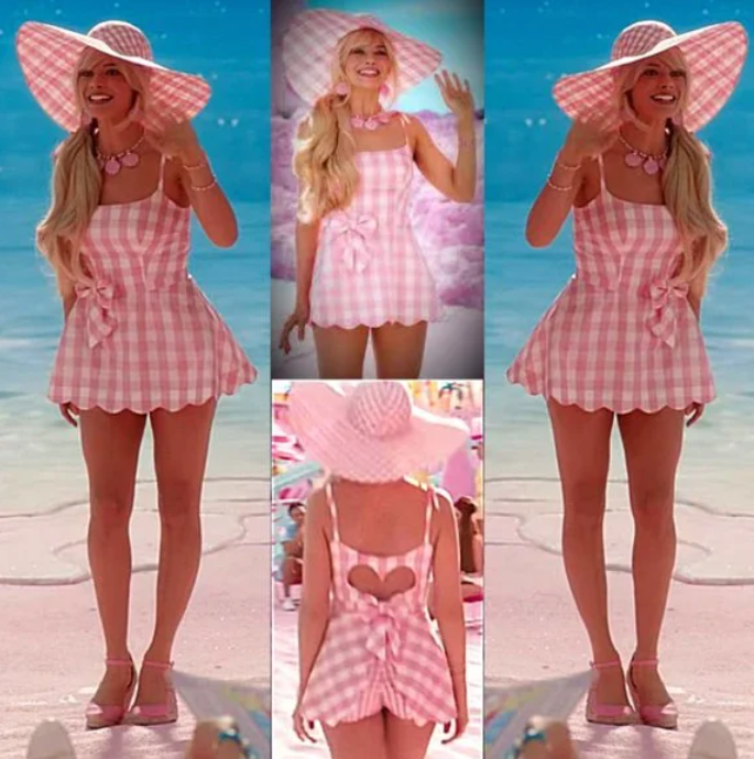 Pink Gingham Barbie Romper costume