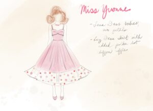 Miss Yvonne Costume (from Pee Wee’s Playhouse) – Charm Patterns