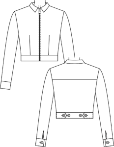 Rizzo Jacket sewing pattern line art