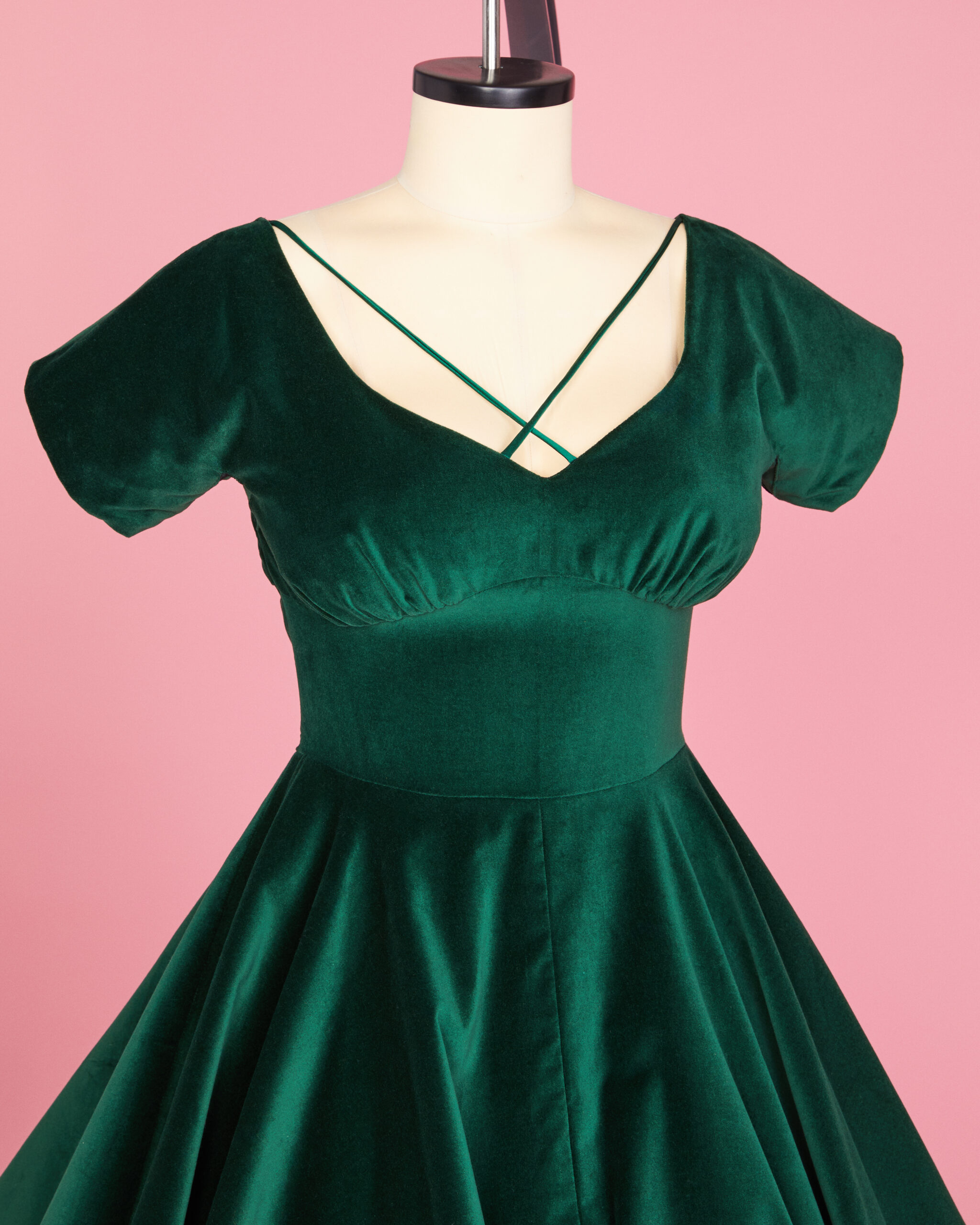 Green Velvet White Christmas Dress Pattern Hack Charm Patterns — free download