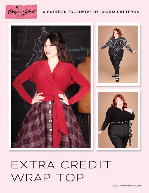 Extra Credit Wrap Top sewing pattern from Charm Patterns by Gertie.