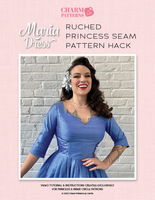 Ruched princess seam pattern drafting tutorial from Charm Patterns