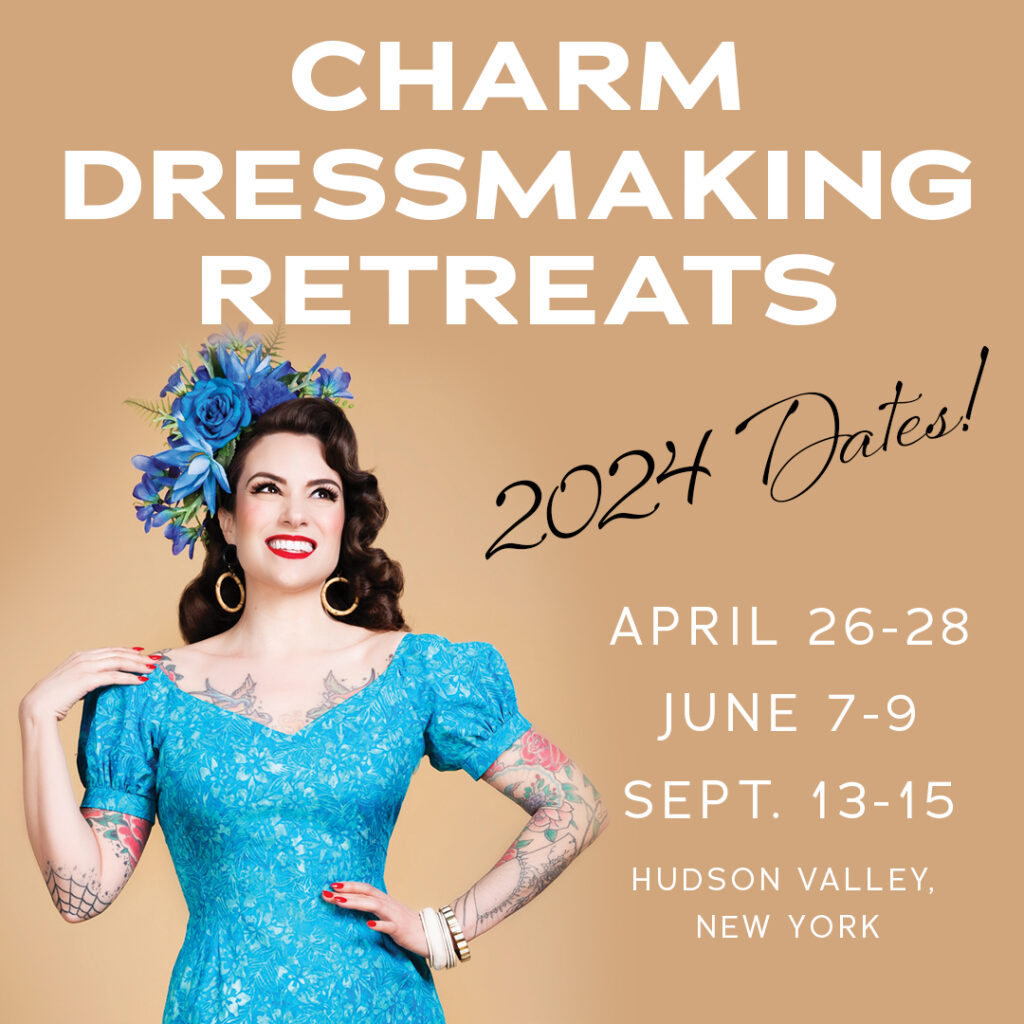 2024 Charm Dressmaking Retreats Charm Patterns   Retreats Graphic 2024 1024x1024 