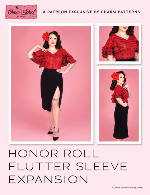 Honor Roll Flutter Sleeve pattern expansion from Charm Patterns