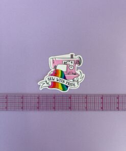 Sew with Pride sticker from Charm Patterns by Gertie.