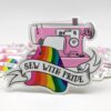 Sew with Pride sticker from Charm Patterns by Gertie.