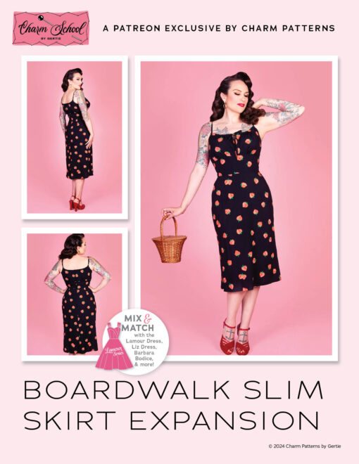 Boardwalk Slim Skirt sewing pattern from Charm Patterns by Gertie