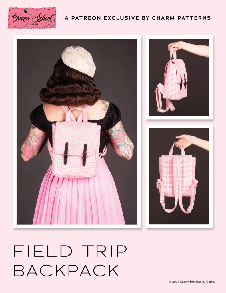 Field Trip Backpack sewing pattern from Charm Patterns.