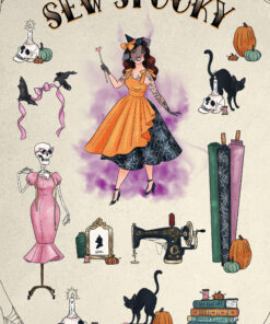 Sew Spooky sticker sheet from Charm Patterns by Gertie