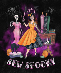 Sew Spooky Hoodie Sweatshirt Back Design