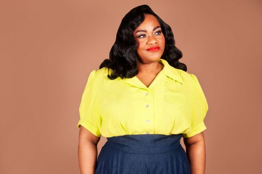 The 1940s-inspired Marlene Blouse sewing pattern from Charm Patterns by Gertie.