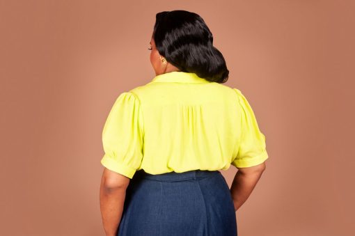 The 1940s-inspired Marlene Blouse sewing pattern from Charm Patterns by Gertie.