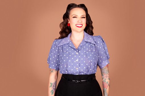 The 1940s-inspired Marlene Blouse sewing pattern from Charm Patterns by Gertie.