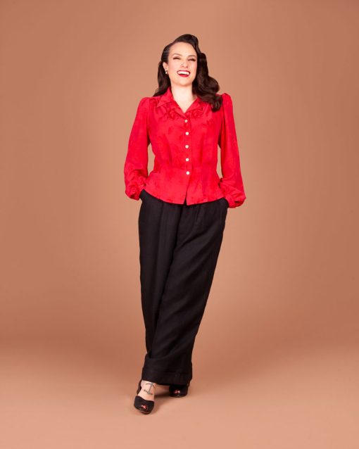 The 1940s-inspired Marlene Blouse sewing pattern from Charm Patterns by Gertie.
