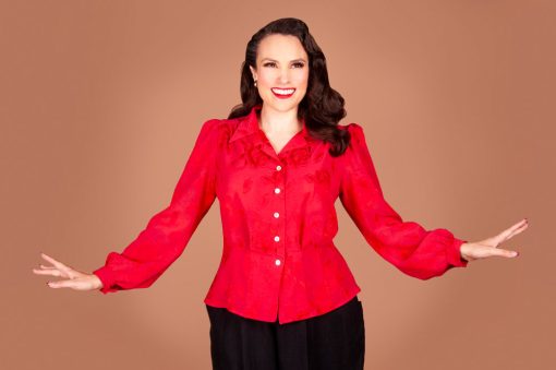The 1940s-inspired Marlene Blouse sewing pattern from Charm Patterns by Gertie.