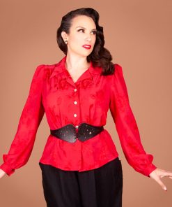 The 1940s-inspired Marlene Blouse sewing pattern from Charm Patterns by Gertie.
