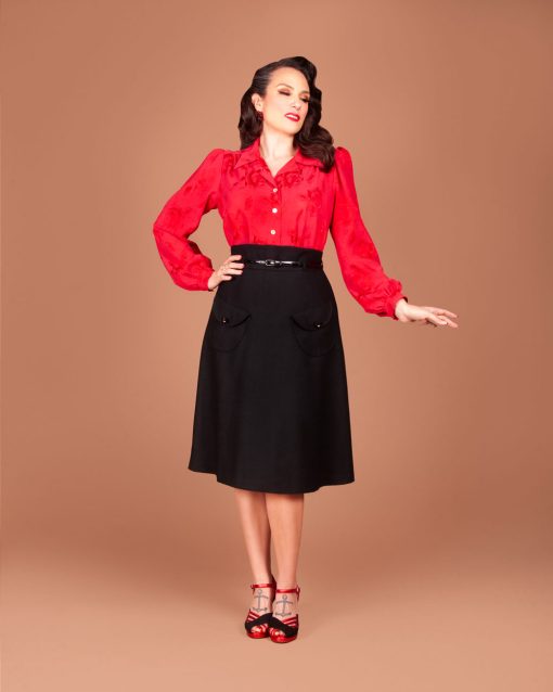 The 1940s-inspired Marlene Blouse sewing pattern from Charm Patterns by Gertie.
