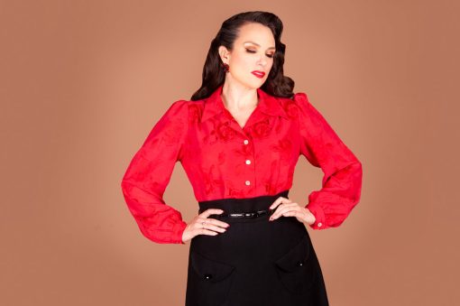 The 1940s-inspired Marlene Blouse sewing pattern from Charm Patterns by Gertie.