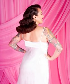 Charm Patterns Foundations Collection Slip, Camisole, and Tap Pants sewing pattern sample in silk and lace