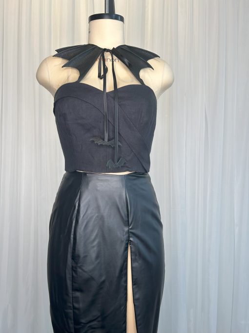 Detachable leather bat collar sewing pattern