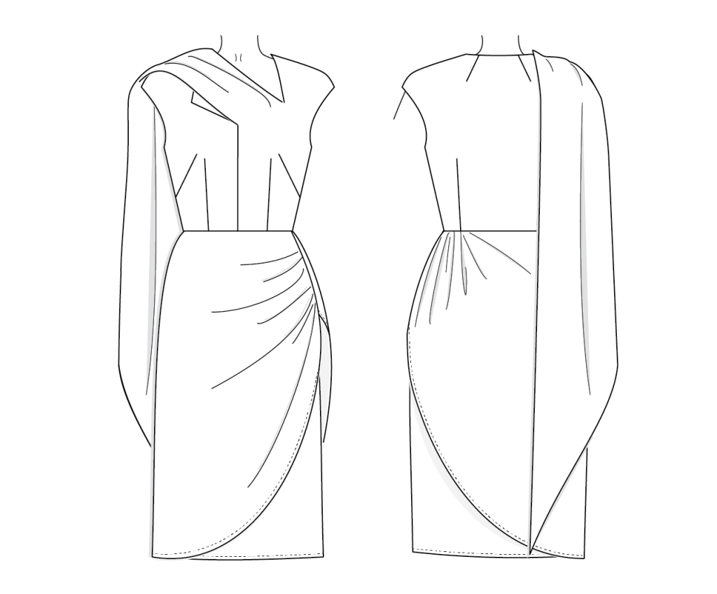 Carmen Skirt Overlay line art