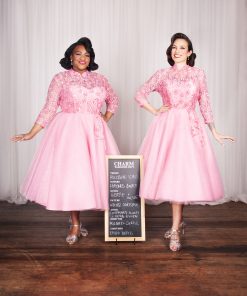 Gertie and Susie wearing the Haynes Bodice to recreate the 