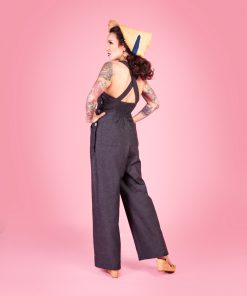 Gertie wearing the Make Do and Mend Overalls.