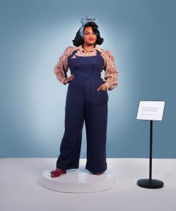 Susie wearing the Make Do and Mend Overalls with a Marlene Blouse.