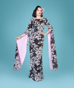 Gertie wearing the Butterfly Dress sewing pattern from Charm Patterns.