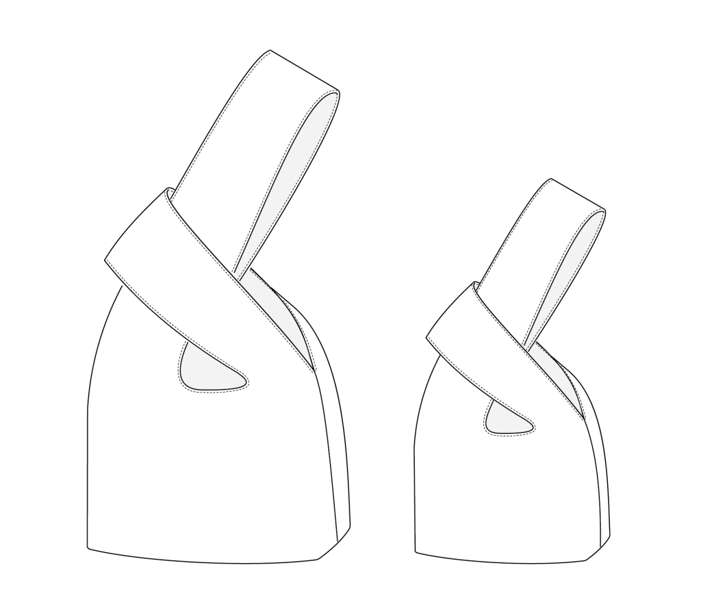 Charm Knot Bag line art