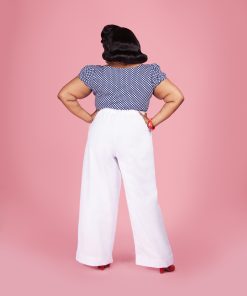 Susie wearing the Yves Trousers sewing pattern from Charm Patterns.