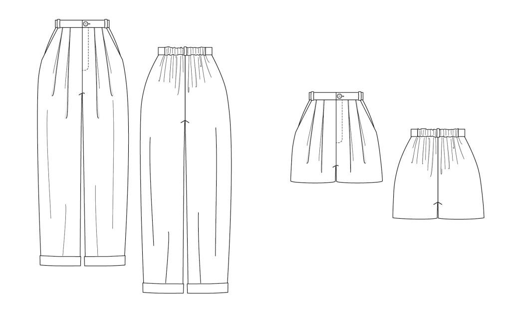 Yves Trousers line art from Charm Patterns