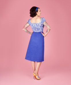 Gertie wearing the Youthquake Skirt sewing pattern by Charm Patterns.