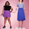 Gertie and Susie wearing the Youthquake Skirt sewing pattern by Charm Patterns.