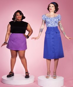 Gertie and Susie wearing the Youthquake Skirt sewing pattern by Charm Patterns.