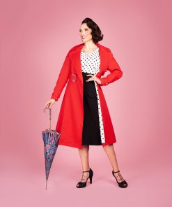 Gertie wearing the Charm Trench Coat sewing pattern