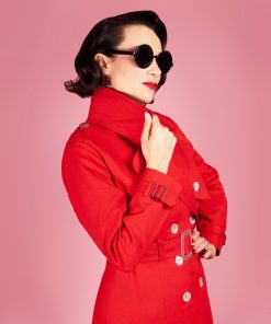 Gertie wearing the Charm Trench Coat sewing pattern