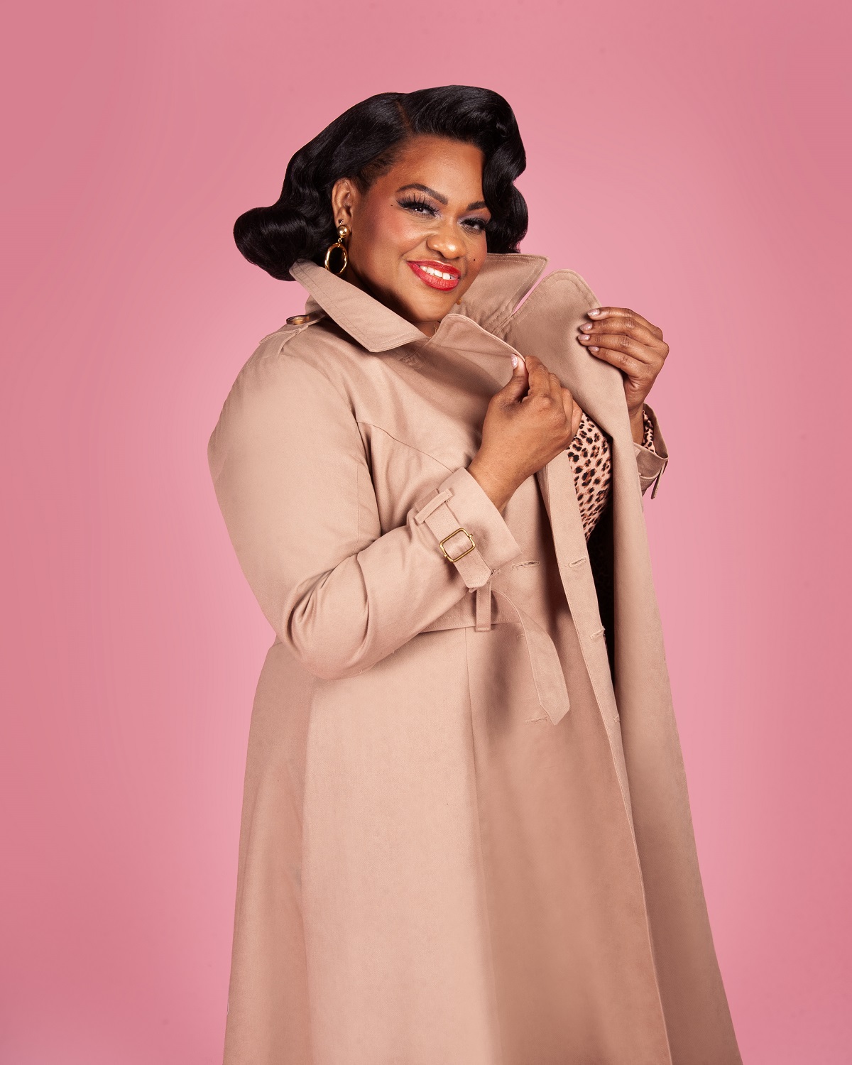 Susie wearing the Charm Trench Coat sewing pattern
