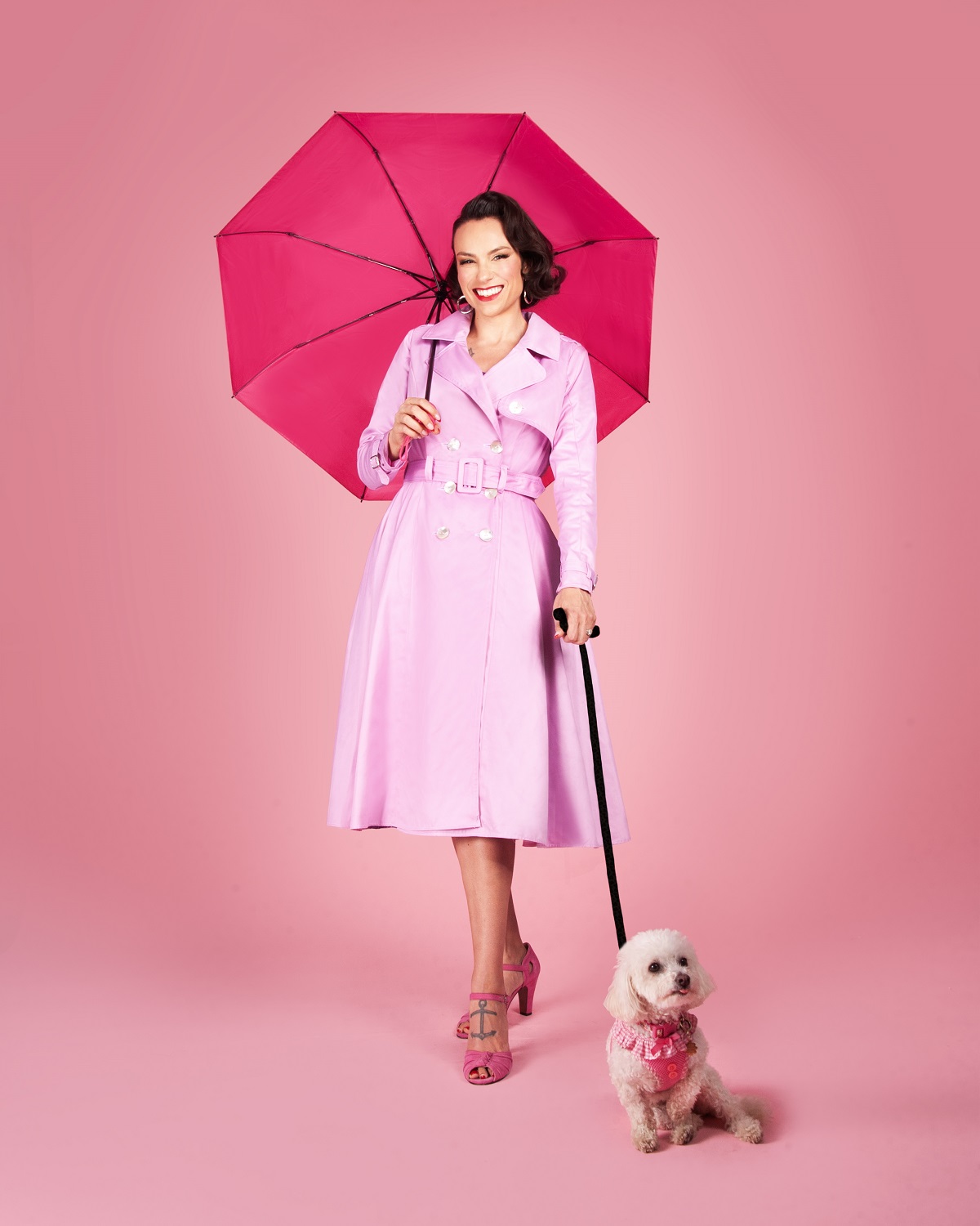 Gertie wearing the Charm Trench Coat sewing pattern